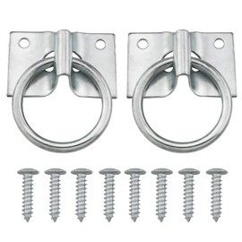 2inch Hitching Ring ZZLZX 2 Set 2-in Hitch Ring with Plate, Wall Mount Hitching Ring Hooks with Screws, Cross Tie Plate with 2inch Cross Tie Ring, International Equestrian Cross Tie Ring