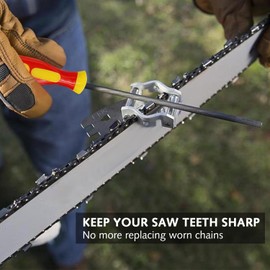 3 Pieces Chainsaw Chain Sharpening File,Professional Round Chainsaw Sharpener for Chainsaw Chain,3 Sizes Round Chain Saw Sharpener File with Non-slip Handle,Suitable for Chainsaw Chain