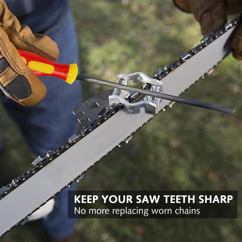 3 Pieces Chainsaw Chain Sharpening File,Professional Round Chainsaw Sharpener for