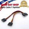 custom-sign SATA Power 15-pin Y-Splitter Cable Adapter Male to Female