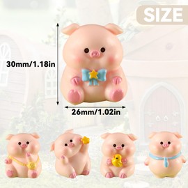GUANGJIA 10Pcs Garden Ornaments Pig Unique Resinous Cute Pigs Fashionable Vivid Mini Garden statue Figurines Car Decorations Figure Animal Set for Home Desk Party Decorations
