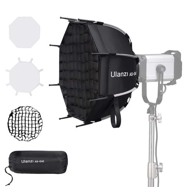 ULANZI Mnini Lantern Softbox Soft Light Modifier,11.8inch, Quick-Setup Quick-Folding ULANZI Space Light Upgraded for LT028 and Other Mnini Bowens Mount Light