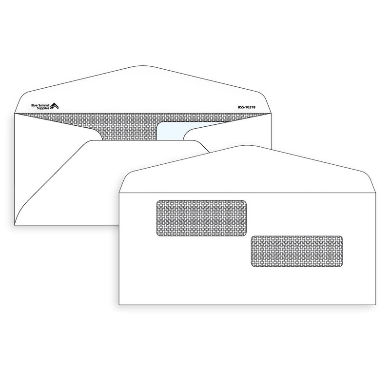 Blue Summit #10 Double Window Security Envelopes for ADP Payroll