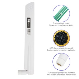 AZ7795G 18dbi High Gain 5G Antenna SMA Antenna Omni Directional Full Band Antenna for Routers Monitoring (White)