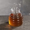 ORNAMI Handmade Glass Honey Pot with Dipper and Lid, 450