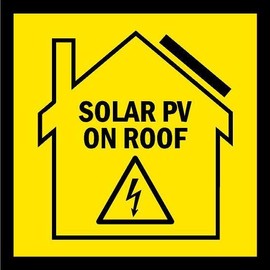 Solar PV On Roof, warning sign - 3mm Aluminium sign (300mm x 300mm)