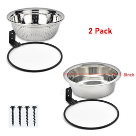 Sturdy and Easy Clean Feeders for Outdoor. Squirrel and Bird Feeder for Outside Tree/Fence(2 Pack), Removable Metal Bowl Feeder, with Drainage Holes, Adding 1 for Squirrel Watering or Bird Bath/Swim