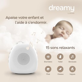 Weißes Babygeräusch und wiederaufladbares LED-Nachtlicht für unterwegs: Musik-Atmosphäre und entspannendes Licht, hilft beim Schlafen des Kindes, Geschenk zur Geburt mit Schlafliedern und