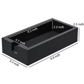 HIIMIEI Acrylic Napkin Holder for Bathroom, Black Acrylic Guest Towel Holder, Bathroom Napkins Guest Disposable Holder, Hand Towel Tray for Kitchen, Parties, Weddings, Party, Hotel, Restaurant（Black）