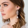 EVER FAITH Wedding Marquise Crystal Earrings for Bride, Cluster Leaf