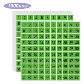 Etiquetas adhesivas de números de 1 pulgada, calcomanías cuadradas de números consecutivos de 1 a 100, calcomanías de vinilo numeradas, resistentes al agua y autoadhesivas, sin residuos, uso para
