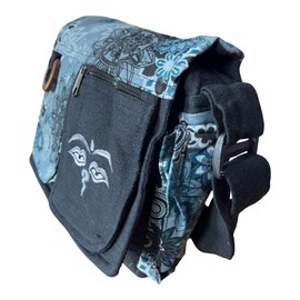 Kleine ethnische Baumwolltasche mit bunten Aufdrucken, ethnische Umhängetasche für Frauen Baumwolltasche für Frauen Ethnischer indischer Stil (Grau 02)