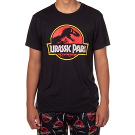 INTIMO Jurassic Park Pajamas Men's Logo Claw Slash Design Adult 2-Piece PJ Lounge Set (2X-Large)