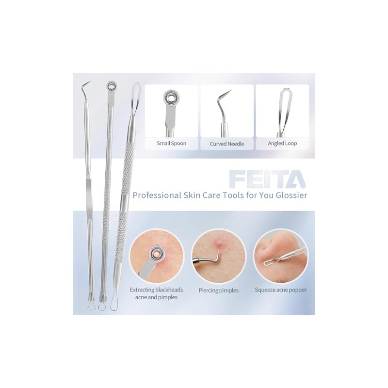 FEITA - Kit de herramientas para quitar espinillas, extractor de