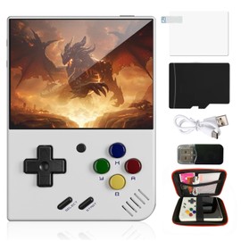Miyoo Mini Plus Retro Game Console,3.5 Inch IPS Classic System Retro Video Games Consoles,with 64G TF Card and Wireless Networt Handheld Console Casual Game Console(White)