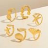 Starfish Seashell Statement Rings for Women Chunky Gold Stackable Rings