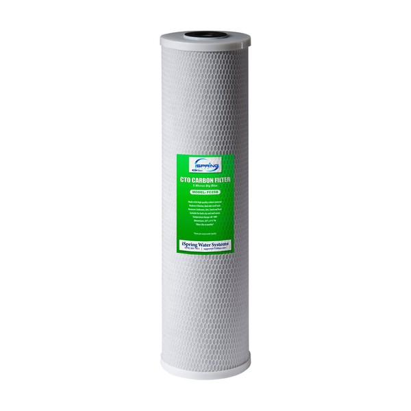 iSpring FC25B Whole House Water Filter Replacement Cartridge, CTO Carbon Block, 20” x 4.5”
