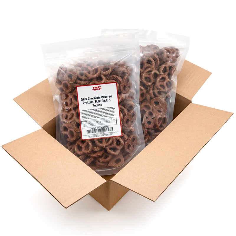 Milk Chocolate Covered Pretzels - 5 Pound Bulk Pack