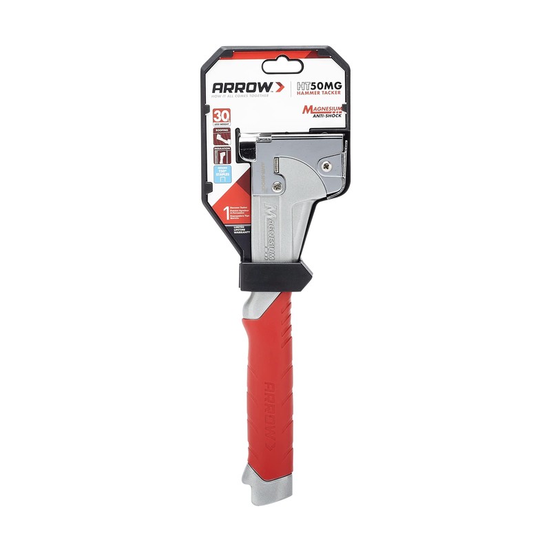 Arrow HT50MG Heavy Duty Magnesium Hammer Tacker Kit for Insulation,