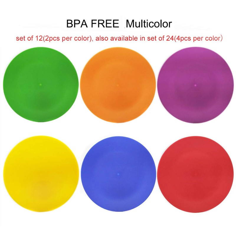 KX-WARE Plastic Plates Set of 12 - Unbreakable and Reusable