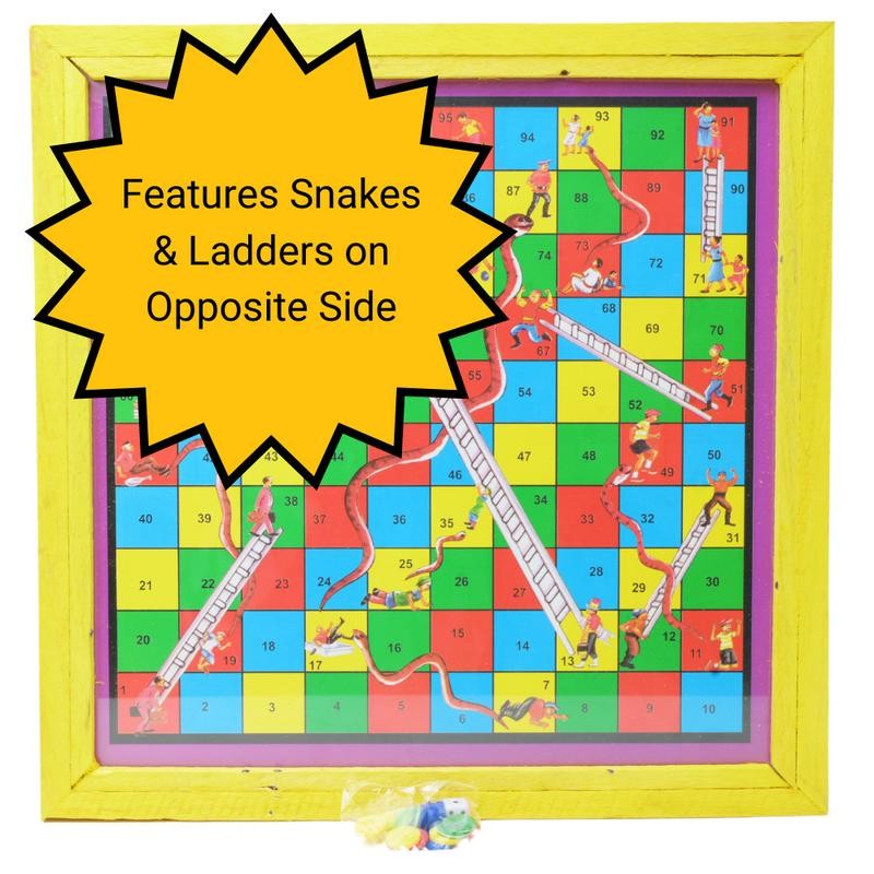 Ludo Board Game | Ludu | Ludi | 14x14in Wood