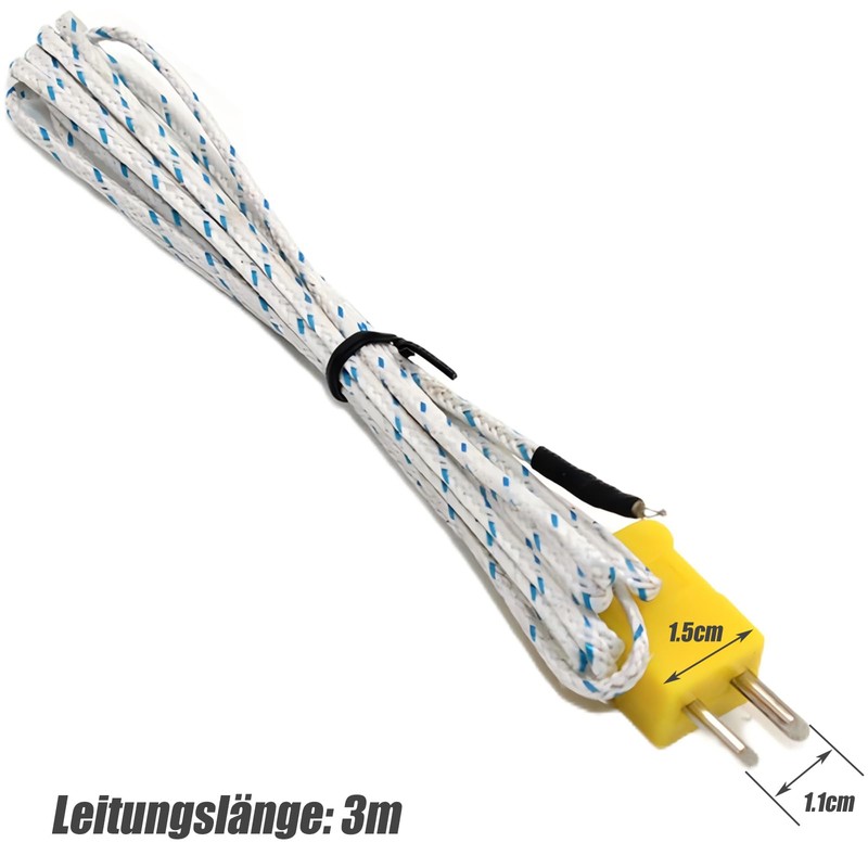 GERUI K-Type Thermocouple Temperature Sensor, Cable Length: 3 Metres Thermocouple