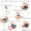 2 Pcs Rubber Ring Seal Gaskets with Top Base Gear