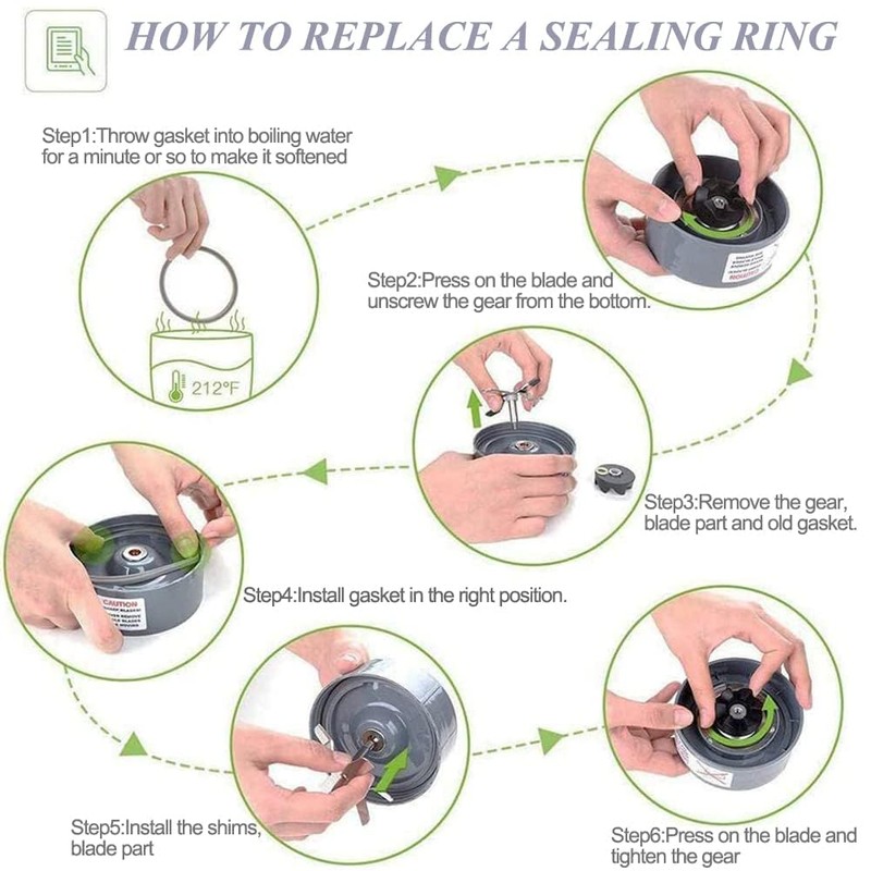 2 Pcs Rubber Ring Seal Gaskets with Top Base Gear