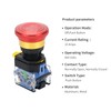 Emergency Stop Button 22mm Latching Push Button Switch, Aluminum Alloy