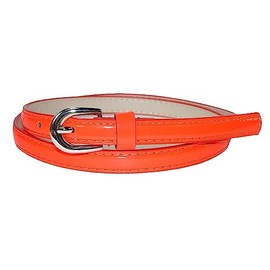 CTM® Women's Skinny Dress Belt, Medium, Orange