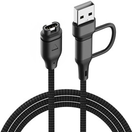 MohLythrix 2-in-1 Watch Charger for Garmin Charging Cable Cord for Garmin Fenix 6 7 7X 7S 8 E Solar, Forerunner 265 255 245 965 955 165 55, Vivoactive 5 4, Venu 3 SQ, Instinct, Epix Pro, Tactix