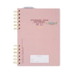 DesignWorks Ink Standard Edition No.12 Dusty Pink Undated Planner, Notebook, Diary with 192 Lined Pages, Elastic Pen Holder and Durable Spiral Bound for Work, Writing, Journaling