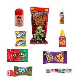 Chamoy Pickle Kit (9 Count) with Takis Fuego, Sweet, Savory, Snack, Sour, Instant Food Fruit Powder