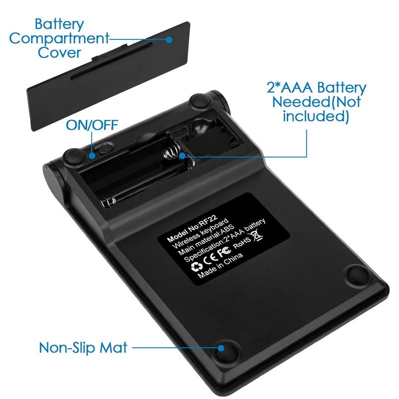 Foloda Bluetooth Number Pad, Wireless 10 Keys USB Number Numeric