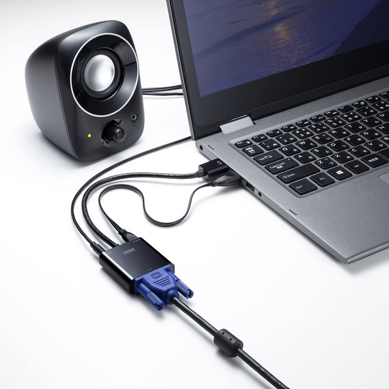 Sanwa Supply AD-HD23VGA HDMI to VGA Adapter with Audio Output