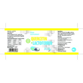 Hepatica Quercetin & Lactoferrin Complex | 300 mg | Immune System & Antioxidant Support | 60 Capsules | 2 Month Supply | GMP & Laboratory Tested