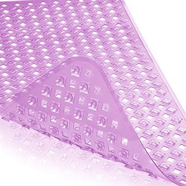 Yimobra Original Bath Tub and Shower Mat 27.5 X 15.5 Inches, Non-Slip with Drain Holes, Suction Cups, Machine Washable, Phthalate Free, No Latex, No BPA, Clear Purple