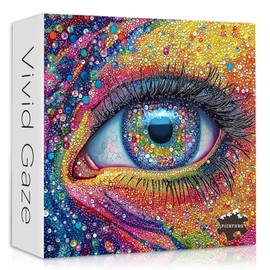 Impossible Puzzles for Adults 1000 Pieces, Colorful Eye Gemstone Art Puzzles Difficult, Rainbow Crystal Hard Challenging Jigsaw Puzzles for Adults Aesthetic