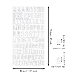 PPhtony 176PCS Letter Stickers Graduation Alphabet Stickers Decals for Graduation Cap Gifts Scrapbooking Balloons Greeting Cards Envelopes DIY Craft Art Projects Wedding Party Home Decorations, Silver