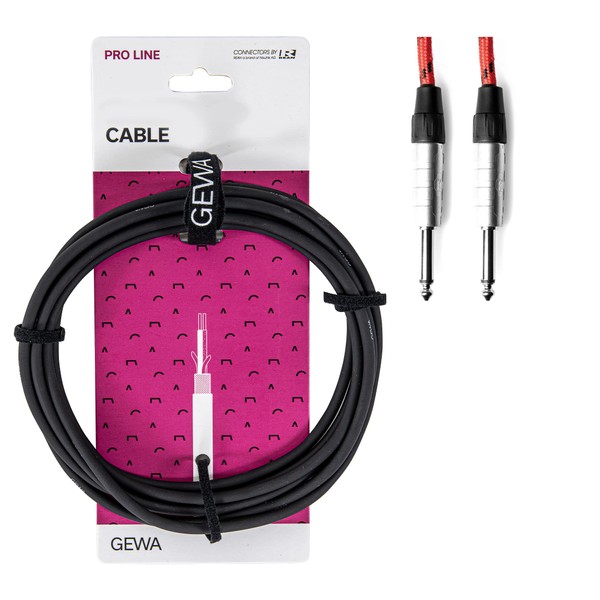 GEWA Instrument cable mono Pro Line 6 m 6.3 mm mono jack plug - 6.3 mm angled mono jack plug