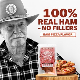 Premium Ham Jerky | Flavorful Pizza Ham | Camping Food | Backpacking Snacks | Low Fat High Protein Jerky | Non-GMO | Small Batch Handcrafted | Healthy Snacks | Bezerky Jerky | 16 ounce (Pack of 1)
