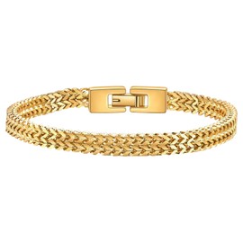 JSNOM Men's Stainless Steel Bracelet Gifts: Bracelets Silver Black Gold Christmas Father's Day Valentine's Day Birthday Gift Love Gifts Jewellery Gift for Boyfriend Husband Dad Men (S-19), Stainless