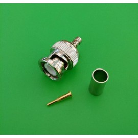 DLS (1 SET) BNC Male 3-PC Crimp RG58/U Thinnet PVC Connector - USA Seller