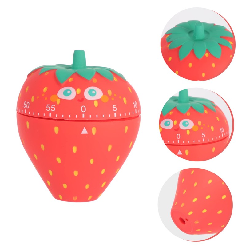 Mobestech Manual Strawberry Kitchen Timer Cute Mechanical Countdown Timer for