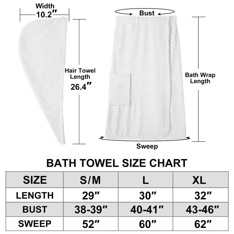Rosyline Towel Robe for Women With Hair Drying Towel Bath