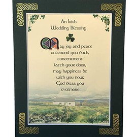 Irish Wedding Blessing - May Joy and Peace Surround you Both - 8x10 with Green Matting