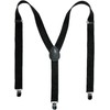 CTM Women's Elastic Glitter Clip-End Braces, Black