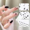 CHANGAR 6 Sheets Starlight Nail Stickers Black White Star Bow