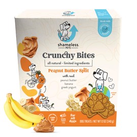 Shameless Pets Crunchy Dog Treats - Peanut Butter Split, 12oz - Healthy Dog Biscuits & Cookies Treats for Medium, and Large Dogs - Made in The USA - Free from Corn & Soy