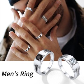 ChicSilver 925 Silver Women's Men's Ring in Size 52-69 5 mm Signet Ring Band Ring with Round Zirconia for Valentine's Day Christmas Birthday